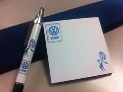 VW Dienst Pen and Post It Pad