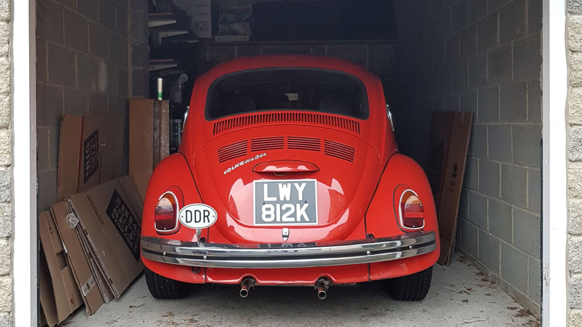 Betty in the new garage